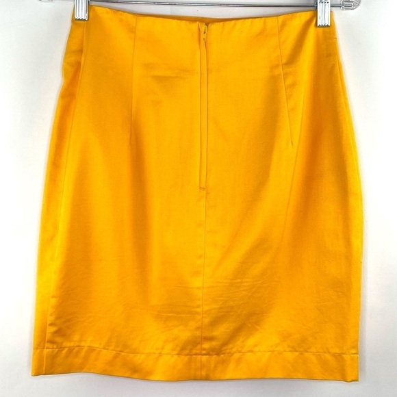 Byblos Vintage 90's Orange Tulip Faux Wrap Skirt Made in Italy Sz 42 - Picture 6 of 7